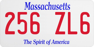 MA license plate 256ZL6