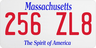 MA license plate 256ZL8