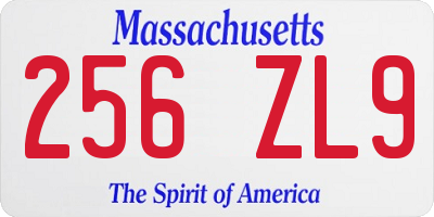 MA license plate 256ZL9