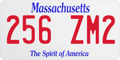 MA license plate 256ZM2