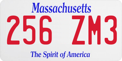 MA license plate 256ZM3