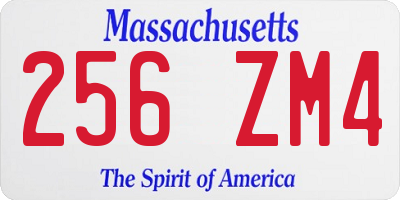 MA license plate 256ZM4