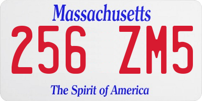 MA license plate 256ZM5