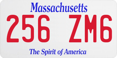 MA license plate 256ZM6