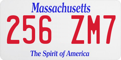 MA license plate 256ZM7