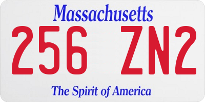 MA license plate 256ZN2