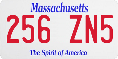 MA license plate 256ZN5