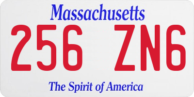 MA license plate 256ZN6