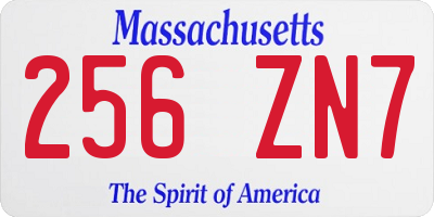 MA license plate 256ZN7
