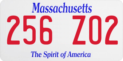 MA license plate 256ZO2