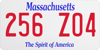 MA license plate 256ZO4