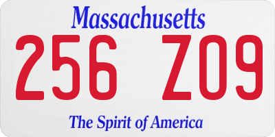 MA license plate 256ZO9