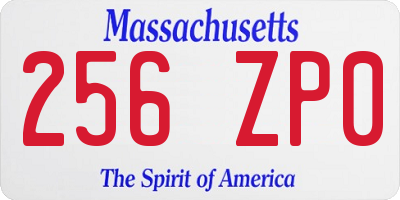 MA license plate 256ZP0