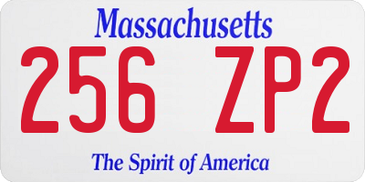 MA license plate 256ZP2