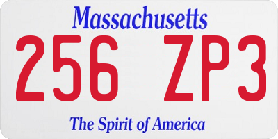 MA license plate 256ZP3