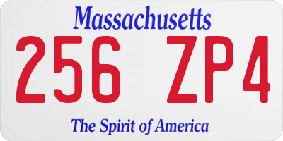 MA license plate 256ZP4