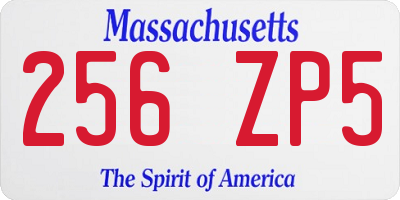 MA license plate 256ZP5