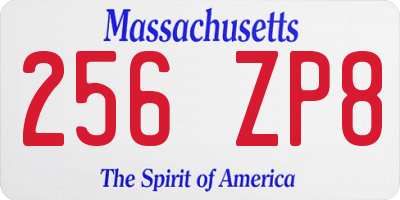MA license plate 256ZP8