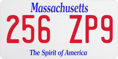 MA license plate 256ZP9