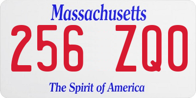 MA license plate 256ZQ0