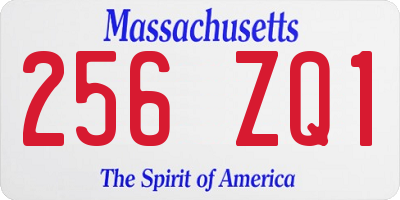 MA license plate 256ZQ1