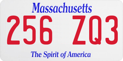 MA license plate 256ZQ3