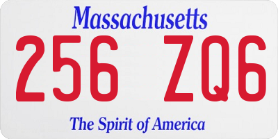 MA license plate 256ZQ6