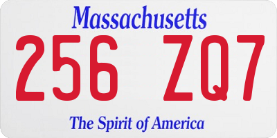 MA license plate 256ZQ7