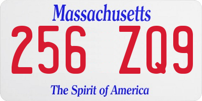 MA license plate 256ZQ9