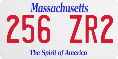 MA license plate 256ZR2