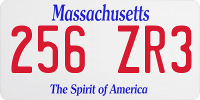 MA license plate 256ZR3