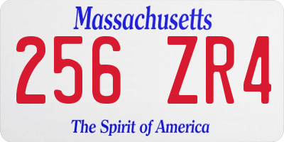 MA license plate 256ZR4