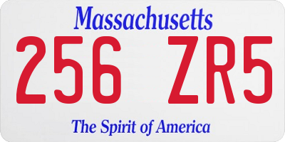 MA license plate 256ZR5