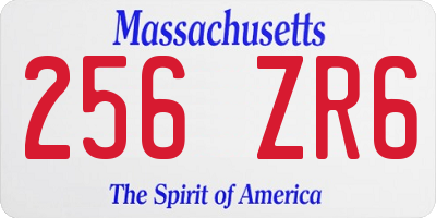 MA license plate 256ZR6