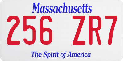 MA license plate 256ZR7