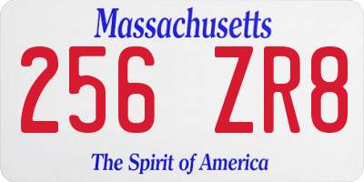 MA license plate 256ZR8