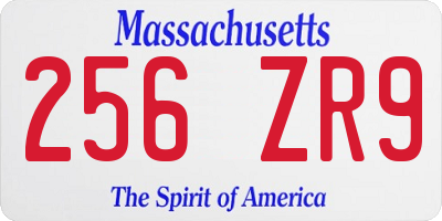 MA license plate 256ZR9