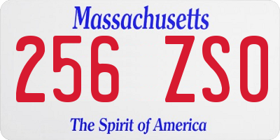 MA license plate 256ZS0