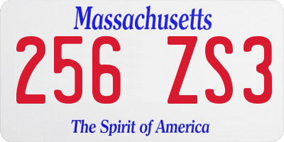 MA license plate 256ZS3
