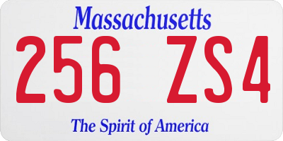 MA license plate 256ZS4