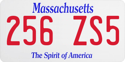 MA license plate 256ZS5