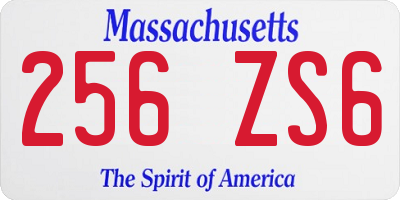 MA license plate 256ZS6