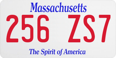 MA license plate 256ZS7