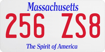 MA license plate 256ZS8