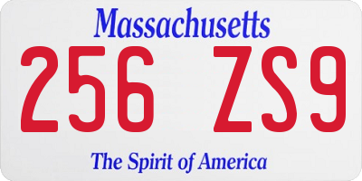 MA license plate 256ZS9