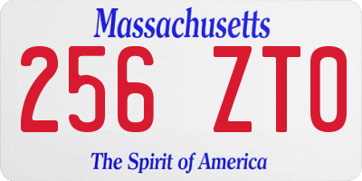 MA license plate 256ZT0
