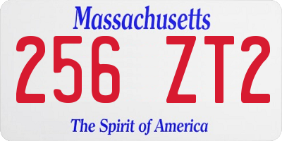 MA license plate 256ZT2