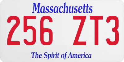 MA license plate 256ZT3
