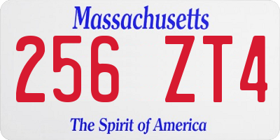 MA license plate 256ZT4