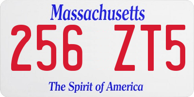 MA license plate 256ZT5